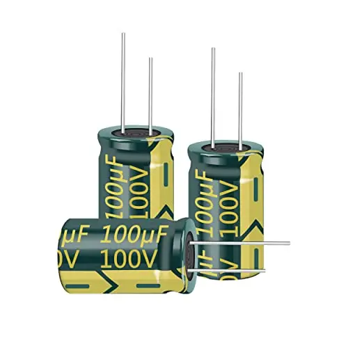 

10PCS 100V 100UF Capacitor 10x17MM(0.39x0.67in) High Frequency Aluminum Electrolytic Capacitors for TV, LCD Monitor, Game