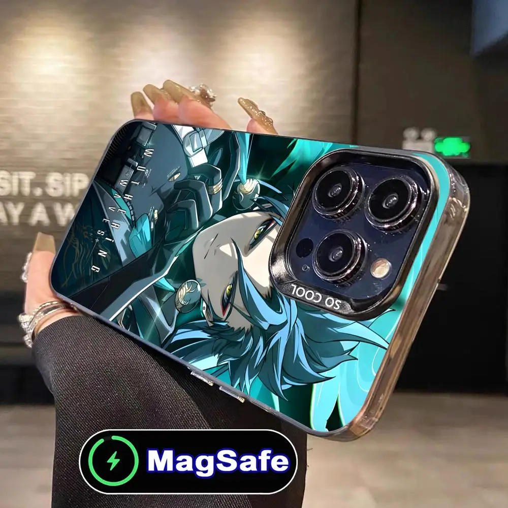 

Чехол для телефона Wuthering Waves Jiyan для iPhone 17, 16, 15, 14, 13, 12, 11 Air Pro Max Plus MagSafe, полупрозрачный цветной чехол для мобильных телефонов