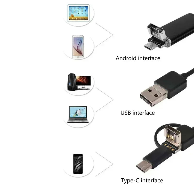 HD fish hunting surveillance camera Wire connection IP68 waterproof endoscope 8LED Fish finder fishing tool for smart phones