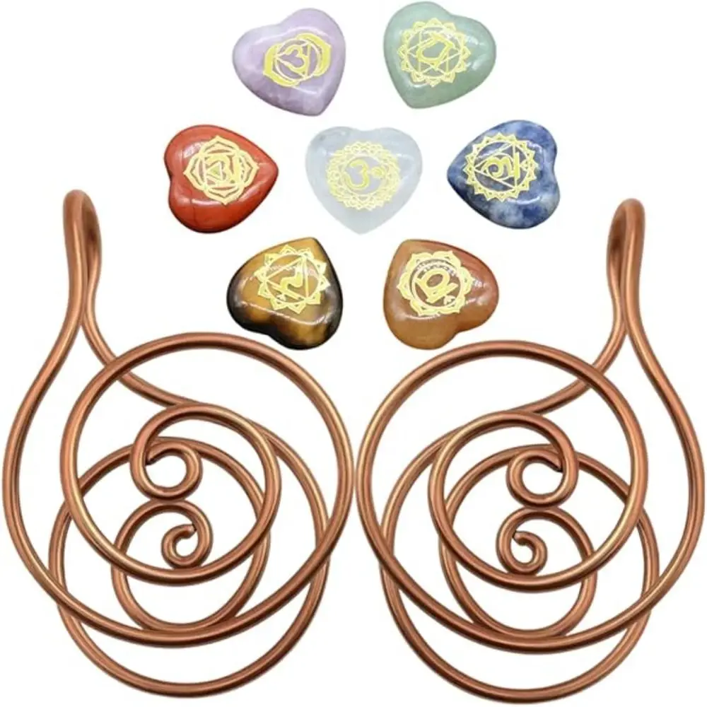 Bagues de main spirales en cuivre pour la méditation et la guérison énergétique, bagues de paume Reiki en cuivre