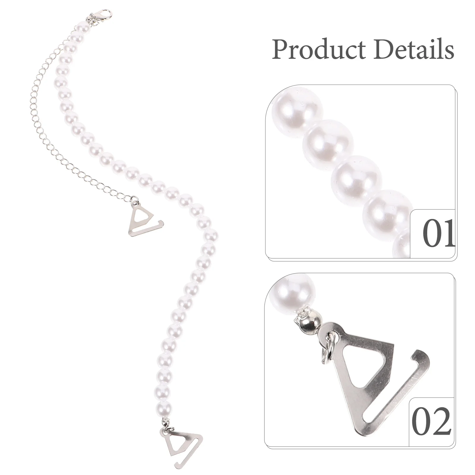 Pearl Shoulder Straps for Dresses Bras Rhinestone Top Chain Decorative Accessories Strapless Replacement