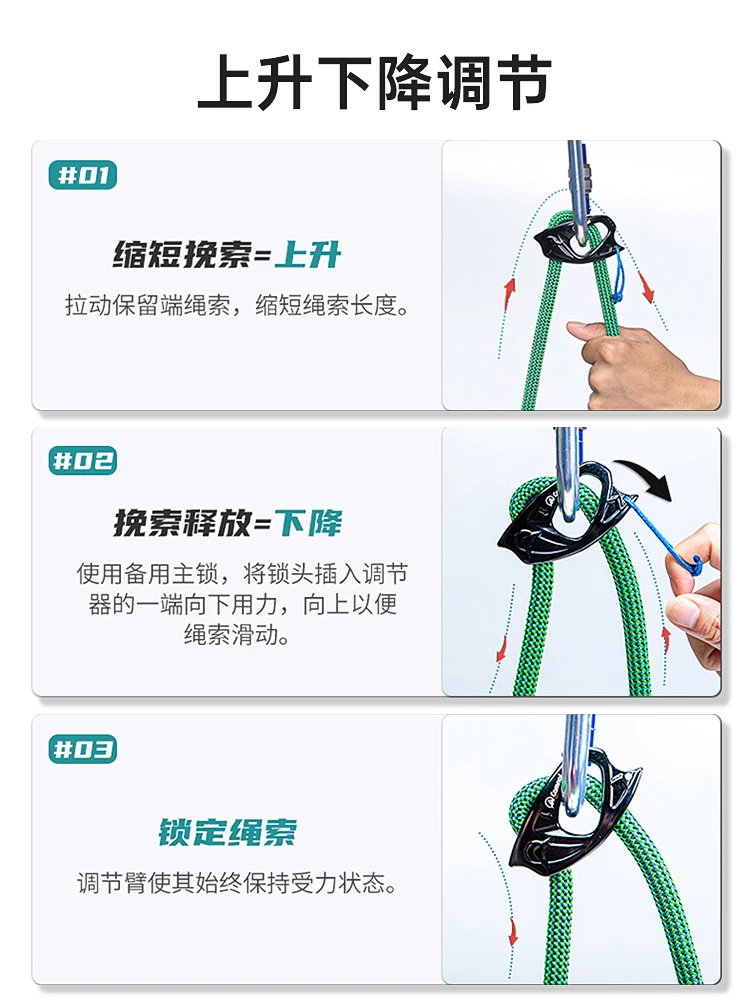 Rope regulator, safety rope, self-locking device, anti-drop device, fixed drop stop, drop protector, release anchor point