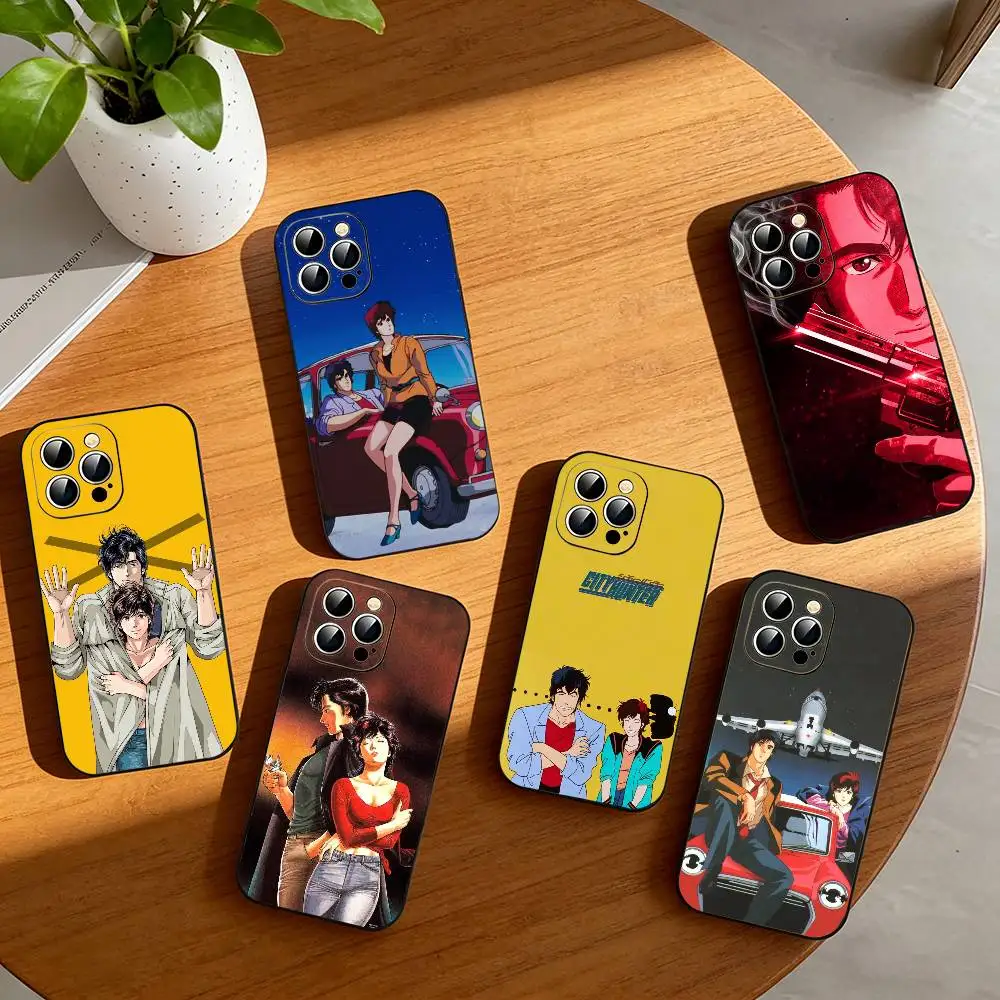 

R-Retro City Hunter Comic Phone Case Silicone Soft For IPhone 17 16 15 14 13 12 11 X XR Plus Pro Max Plus