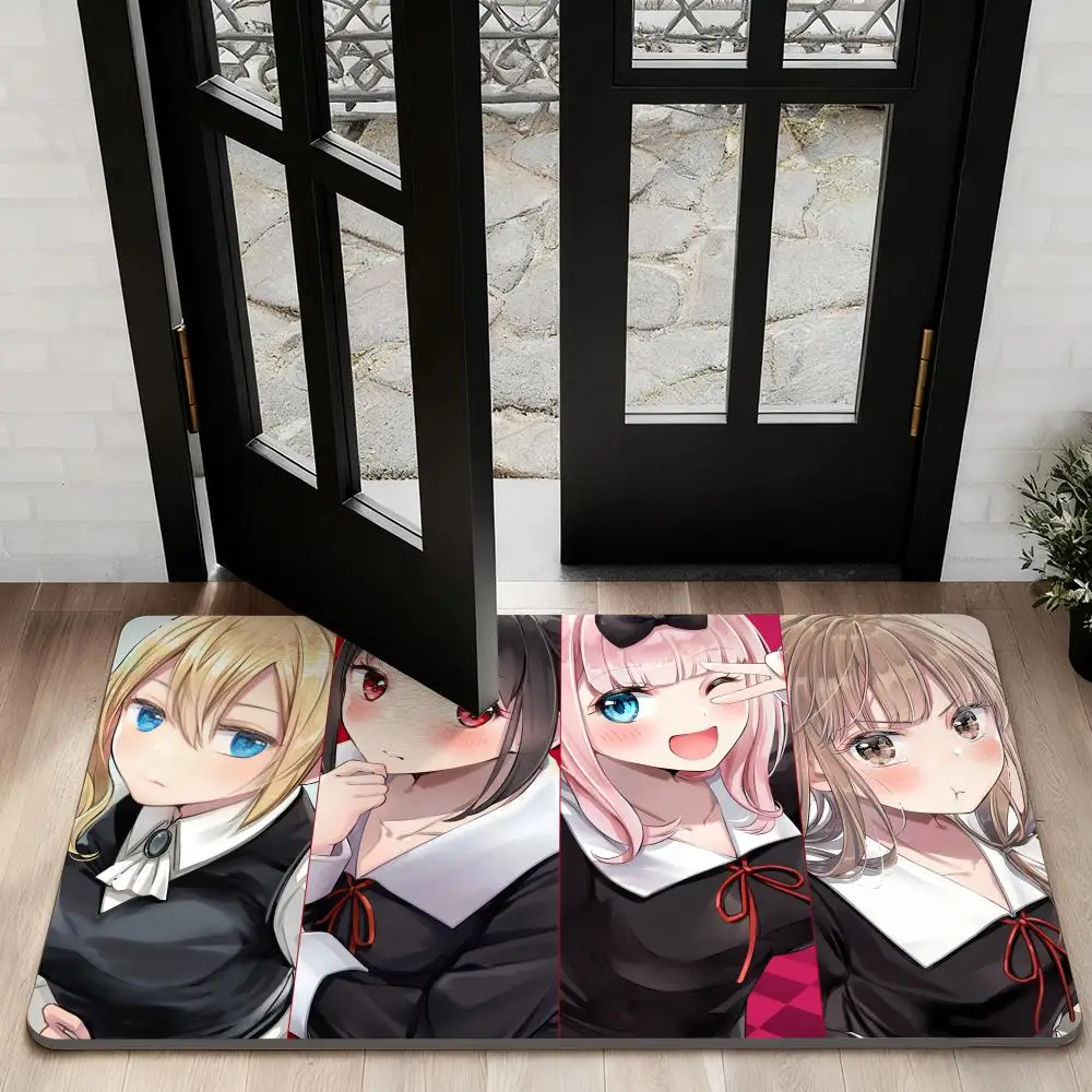 

Kaguya-sama l-love is war Floor Mat Diatom Bath Mat Absorbent Quick Dry Non-Slip TPR Backing Soft Plush Draining Rugs
