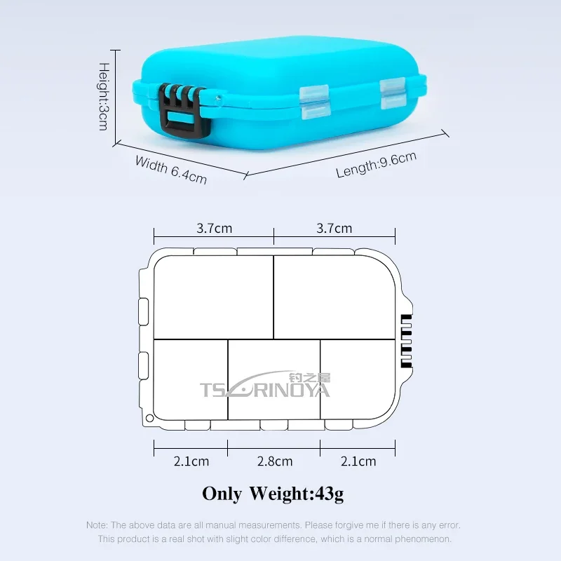 TSURINOYA Micro Fishing Tackle Boxes 10 Compartments With Independent Space Spoon Hooks Storage Case Fishing Accessories Box