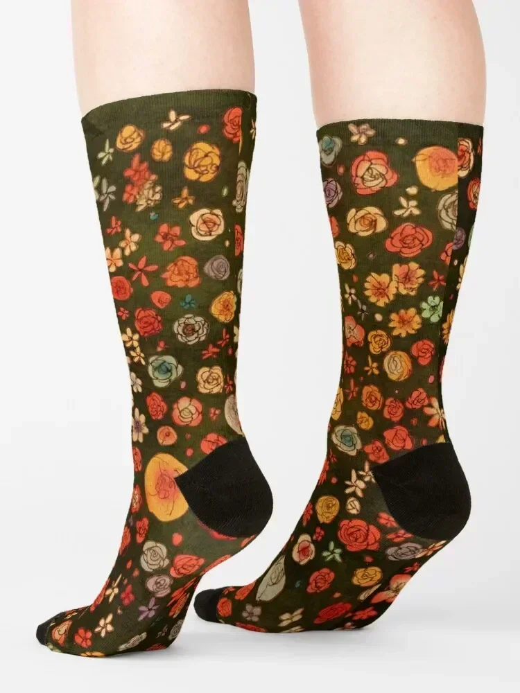 Flowers Socks hip hop floral Run Thermal man winter Socks Men Women's