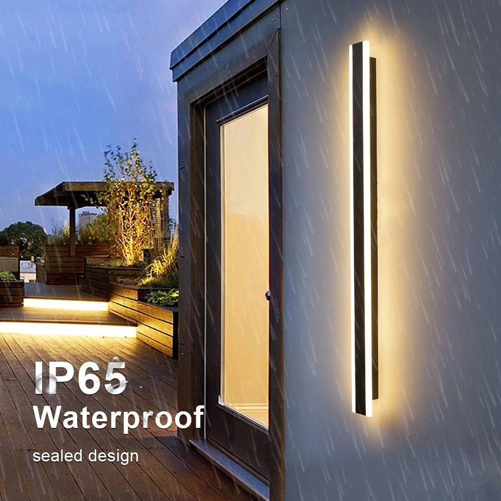 1/2 PCS Dimming Porch light Outdoor Garden LED Wall Light Remote Waterproof IP65 AC85-265V Modern Long Wall Lamp Villa External