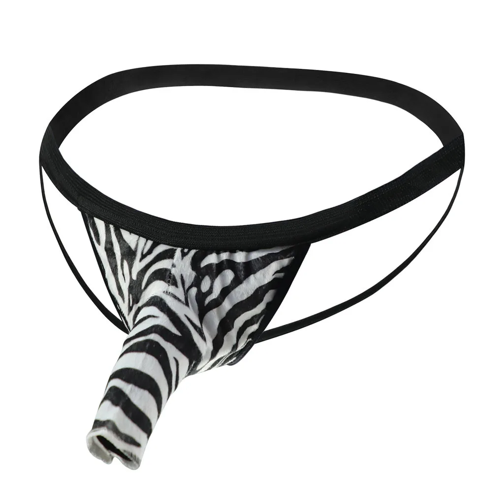 Men's Sexy Panties Plush Condom Open Jockstrap for Men Male Thong Fashion T-Pants U Convex Pouch Underwear