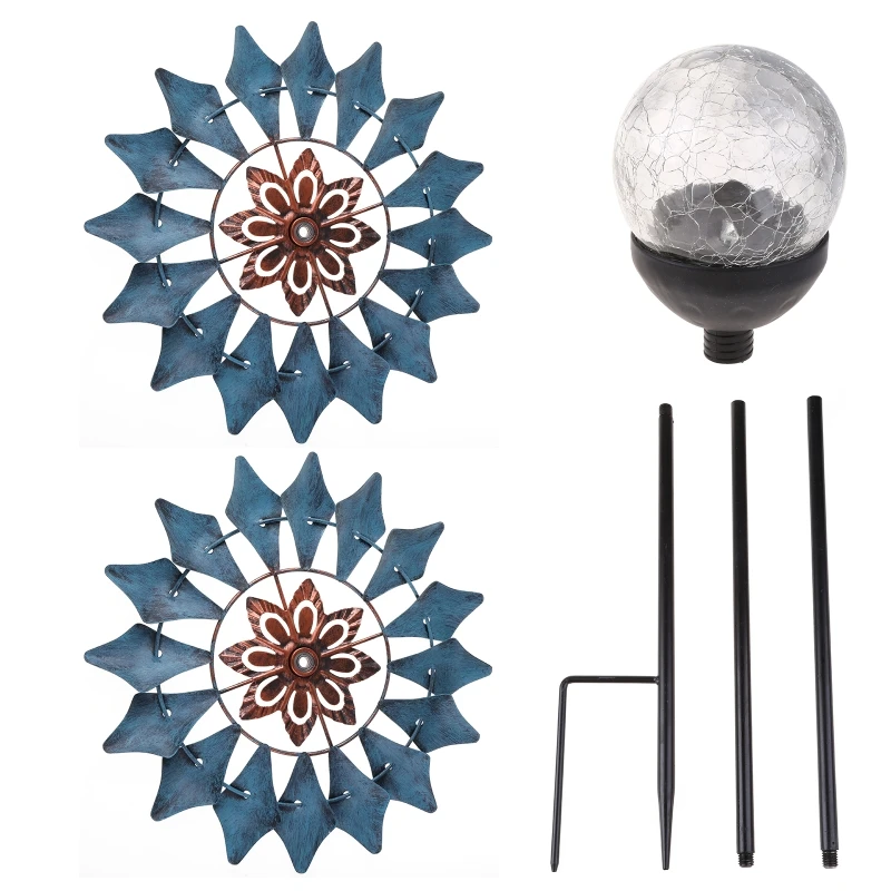 

Wind Spinner Garden Decoration Metal Solar Powered Stake for Outdoor Patio Yard Pathway Decorations Birthday Gift