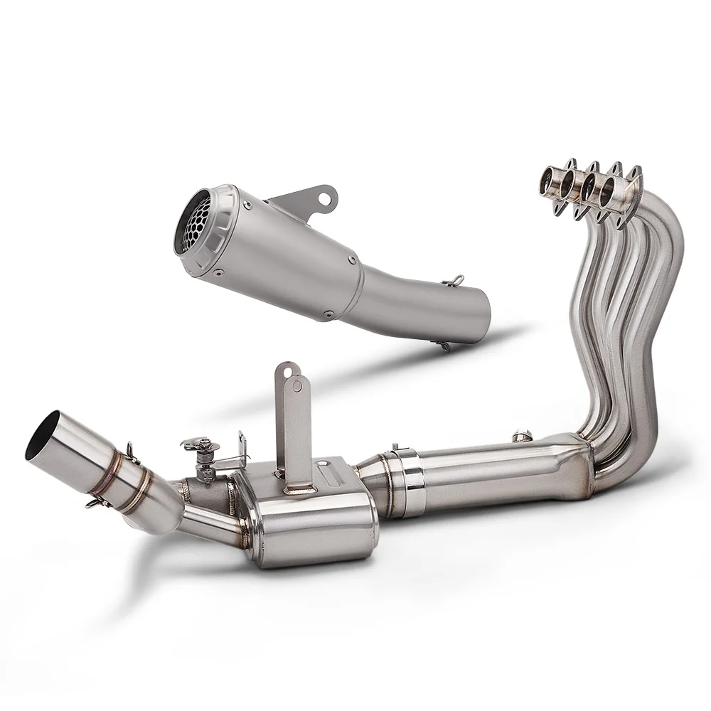 Moto Slip‑On Exhaust Escape System Middle Connect Pipe With Muffler For ZX Motor 500F Fit Original Header Pipe