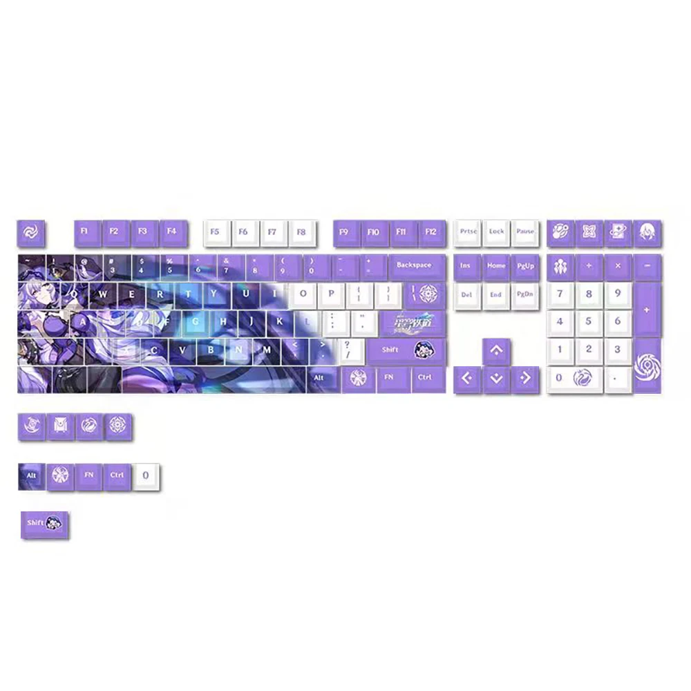 Honkai Impact 3 Keycaps Bronya Zaychik Silver Wolf Keyboard Keycap Anime PBT Cosplay Keycaps For Cherry MX Switch DIY Keyboard