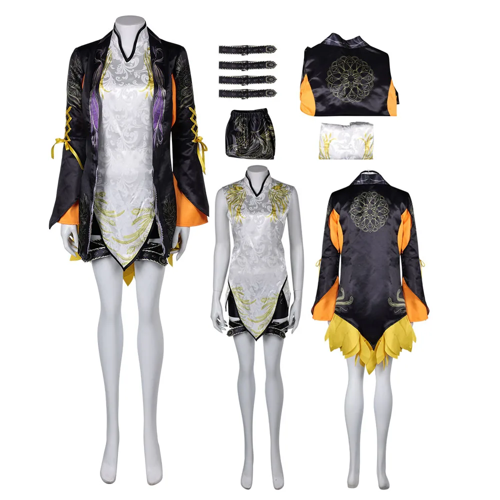 Ling Xiaoyu Cosplay Costume Women Girls Fantasy Coat Dress Female Lady Role Playing Game Outfits Halloween Carnival Suit