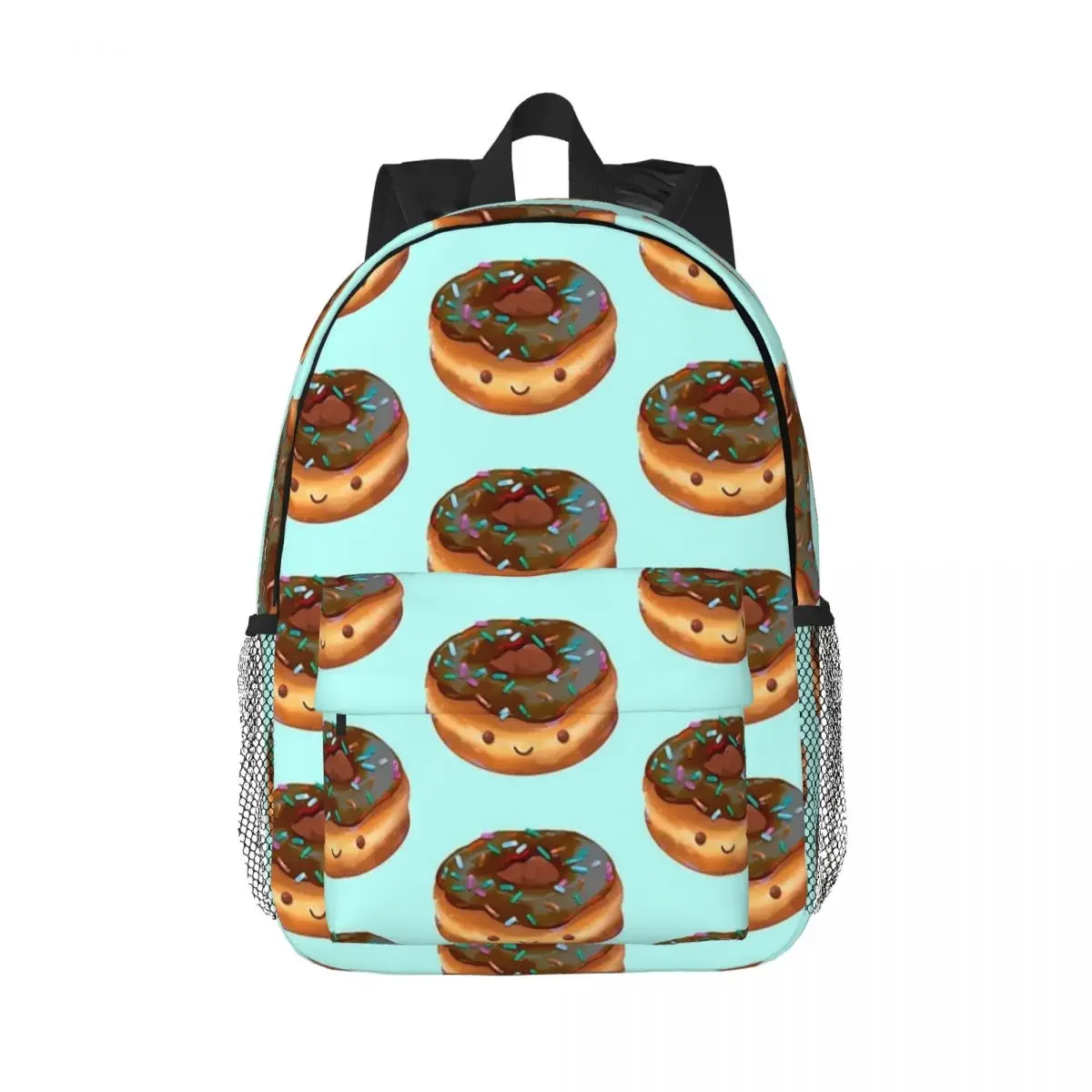 Happy Chocolate Frosted Donut Backpacks Boys Girls Bookbag Children School Bags Travel Rucksack Shoulder Bag Large Capacity