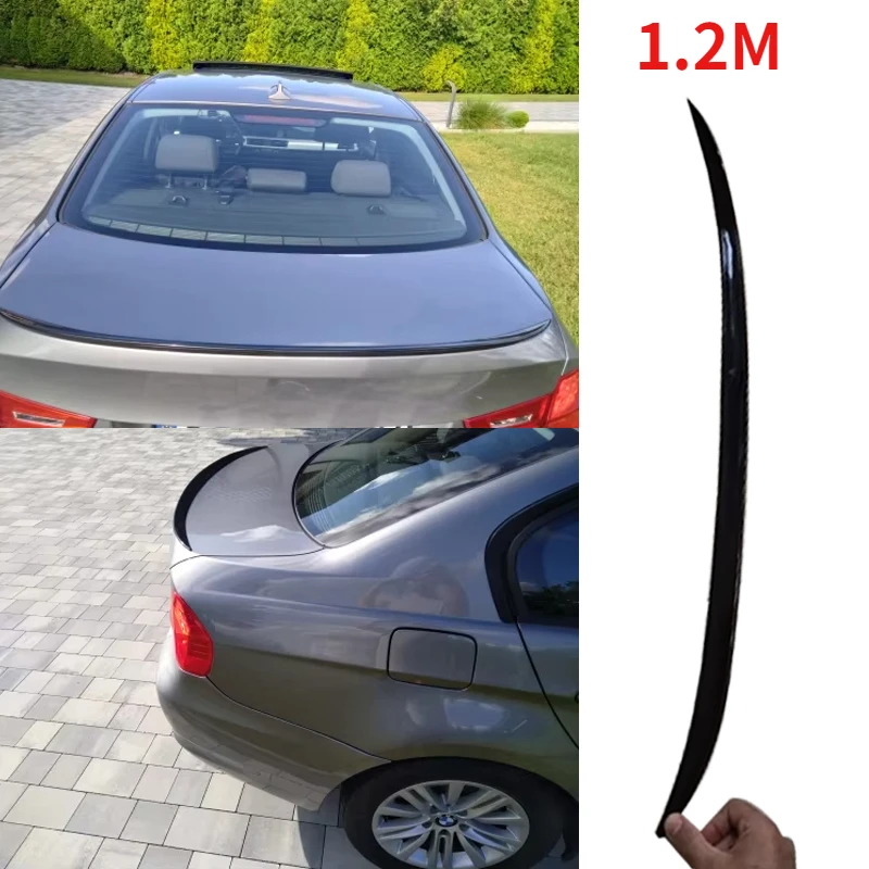 

1.2M Universal Glossy Black Car Rear Spoiler Wing Lip For W204 W211 BMW E92 E60 E90 G20 F30 Peugeot 508 Exterior Parts