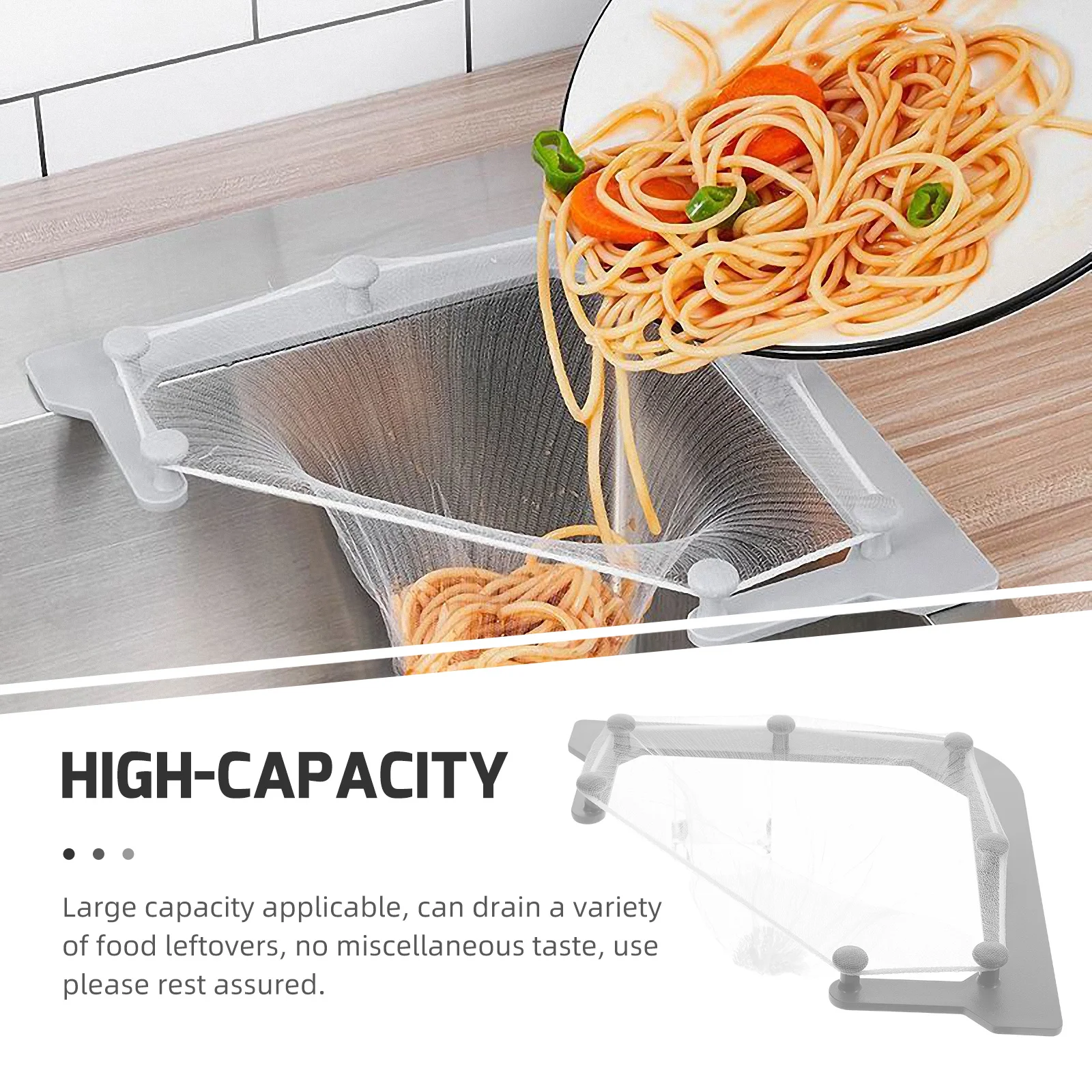 

50pcs Kitchen Sink Draining Rack Plastic Mesh Filter Net For Food Waste Storage Space Saving Triangular Drain Organizer