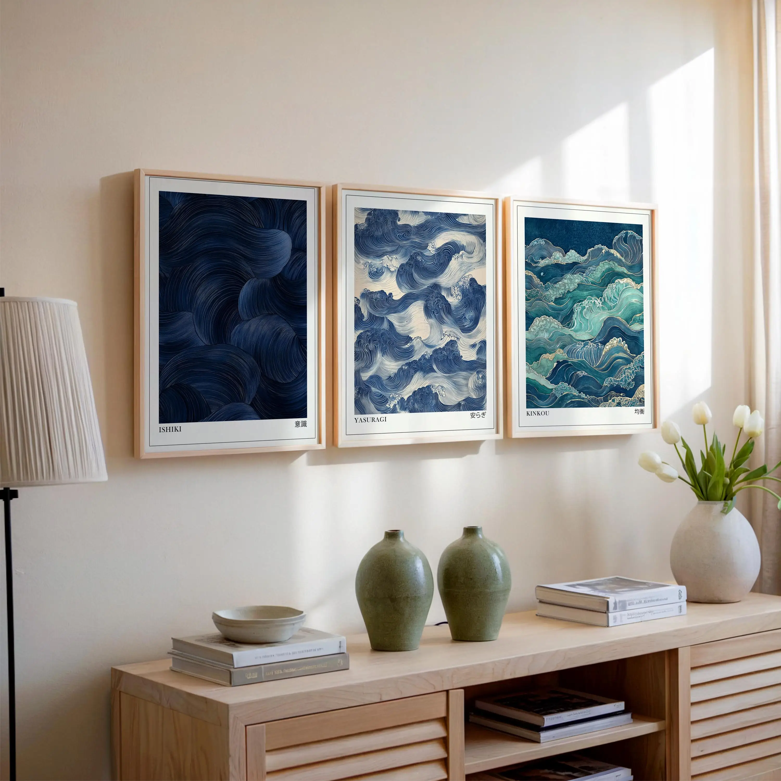 Japandi Wall Art Set of 3, Mod - đánh giá và giá Japanese Living Lifestyle