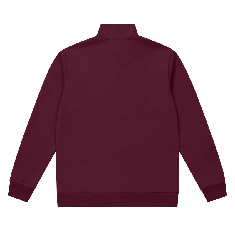 Herren-Sweatshirt mit Fleecefutter für Herbst und Winter, Stehkragen, halber Reißverschluss, langärmelig, einfarbig, warme Freizeitjacke – Detail 29