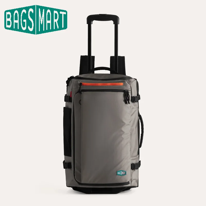 

BAGSMART 15,6-дюймовый рюкзак для ноутбука с колесами, большая вместительная вакуумная компрессионная сумка, мужской деловой рюкзак на колесиках с несколькими карманами