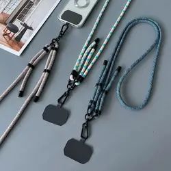 Upgrade Bilateral Adjustable Mobile Phone lanyards Crossbody Retractable Outdoor Anti-loss Phone Straps 150CM Hanging Rope