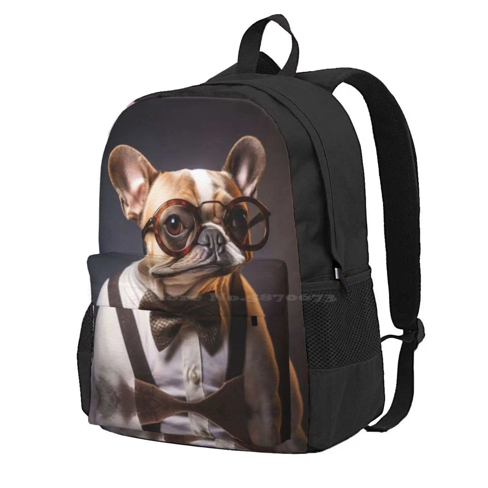 Mr Bulldog Hot Sale Schoolbag Backpack Fashion Bags Pet Cute French Bulldog Bulldog Art French Bulldog Illustration Frenchie