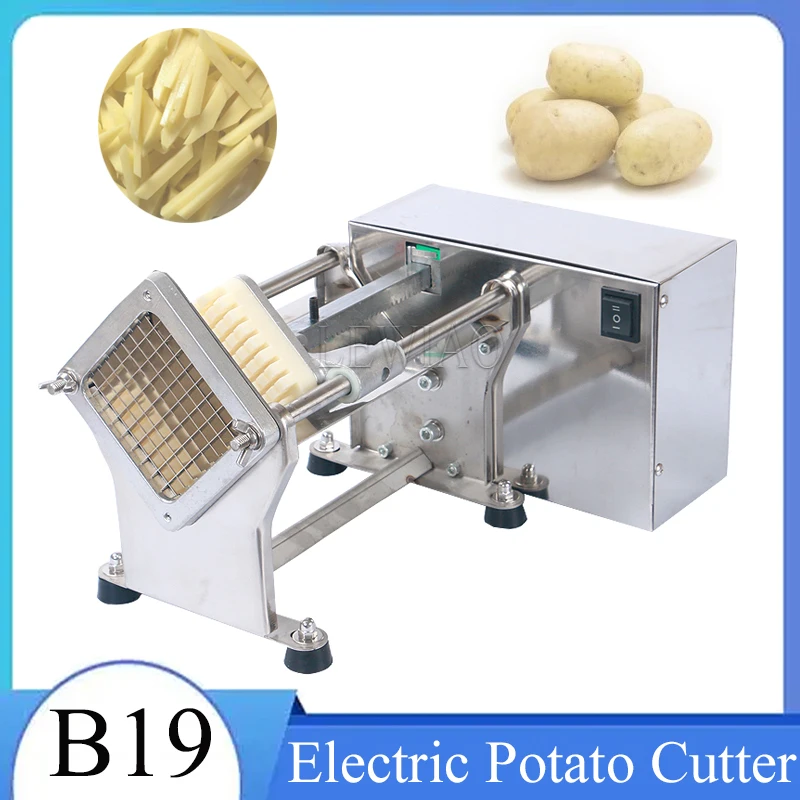 Potato Chips Cutting Machine French Fries Cutter 3 Blades 7/ 10/ 14mm Commercial Vegetable Cutter Kitchen Equipment 110-220V