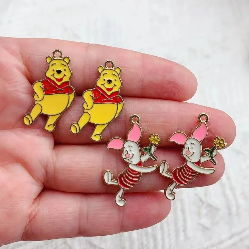 10PCS Disney Winnie The Pooh Piggy Series DIY Jewelry Accessories Earrings Hair Accessories Pendant Key Chain Small Pendant