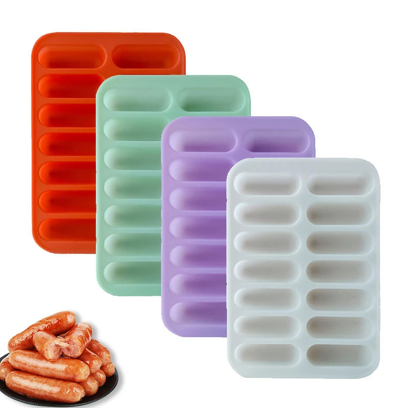 14 Form Cute Silicone Baking Mold Classic Collection Shape Non Stick Eclair Hot Dog Sausage Silicone Mold Baking Tools For Cakes