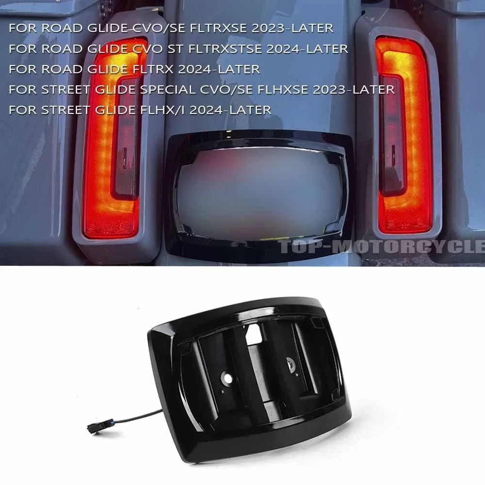 

LED Curved Frame License Plate Frame LED Light Black Motorcycle License Plate Relocator For Harley CVO ST FLTRXSTSE 2024--2025