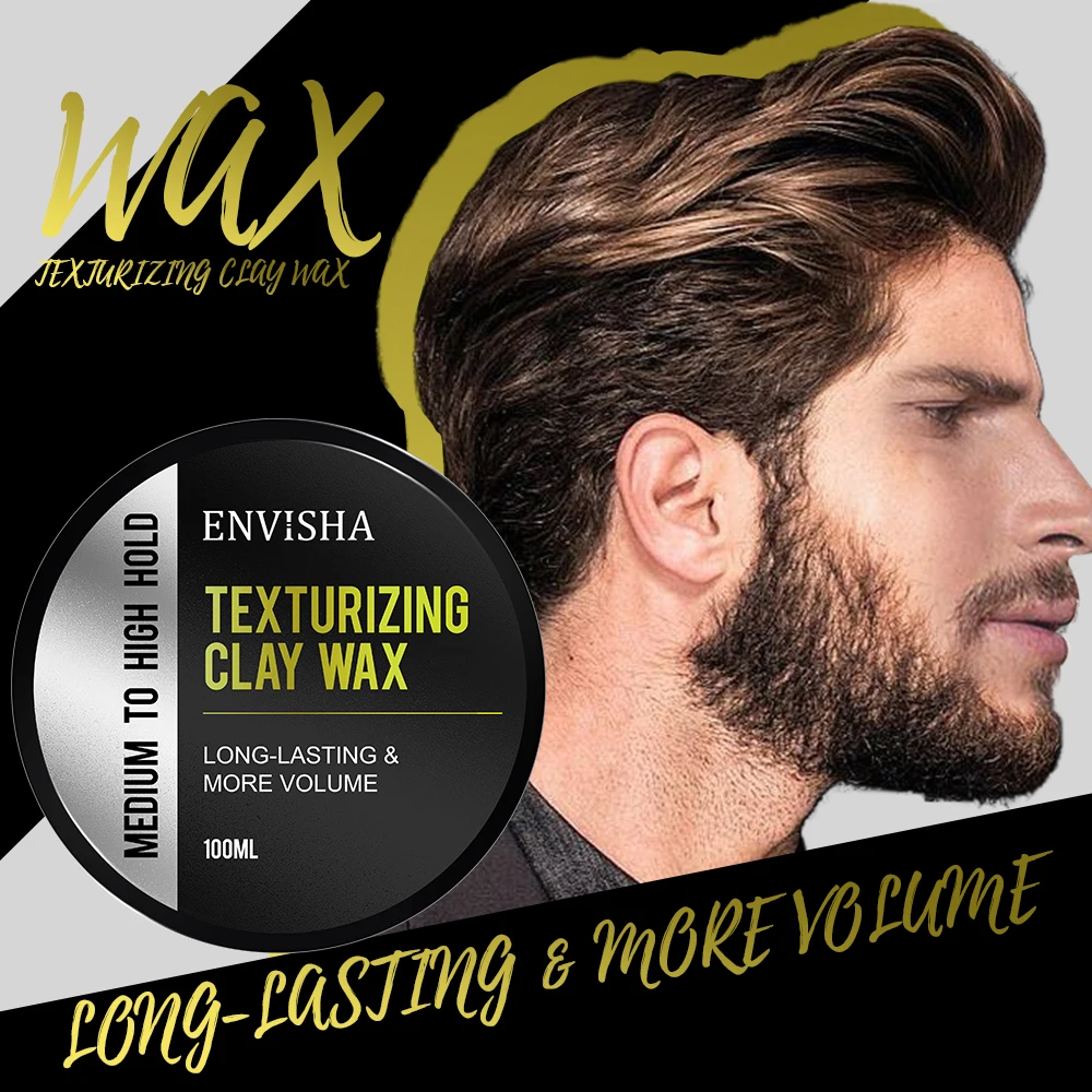 ENVISHA Hair Care Styling Clay Mud Matte Finished Men High Strong Hold Wax Natural Fluffy Long Lasting Stereotype Beauty Health