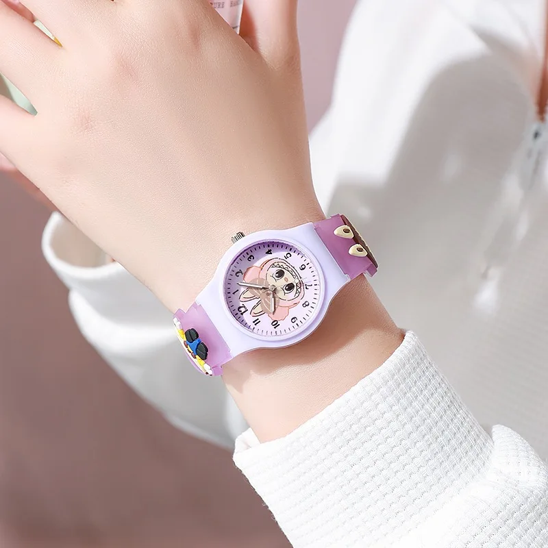 ساعة أطفال من Labubu كارتونية ثلاثية الأبعاد بحزام سيليكون للفتيات كوارتز للأطفال هدية عيد ميلاد لطلاب المرحلة الابتدائية Labubu·