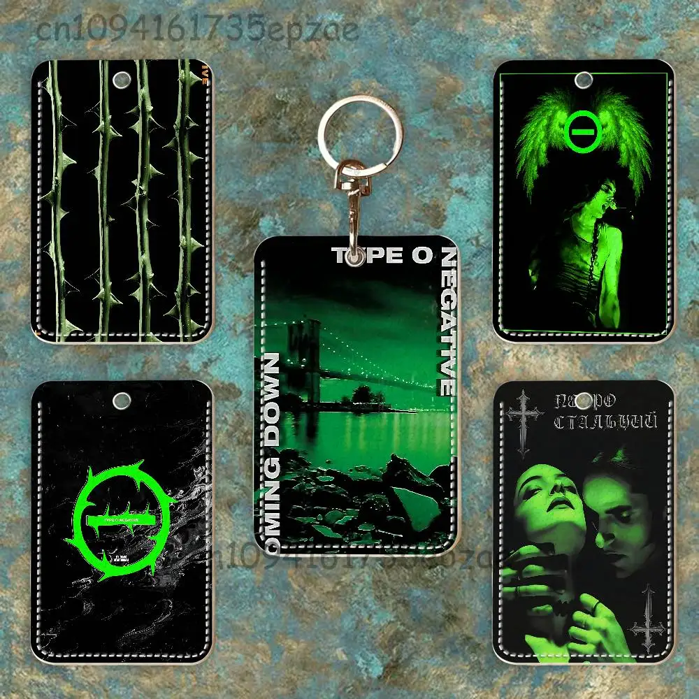 

T-Type O N-Negative Premium PU Leather Card Holder Card Case with Metal Carabiner,Customizable Design for Daily Use