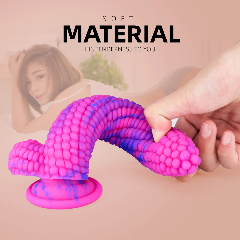 Realistic Dildo Powerful Suction Cup Big Penis Fake Dick Corn Large Particles G-spot Vagina Massage Sex Toys for Women