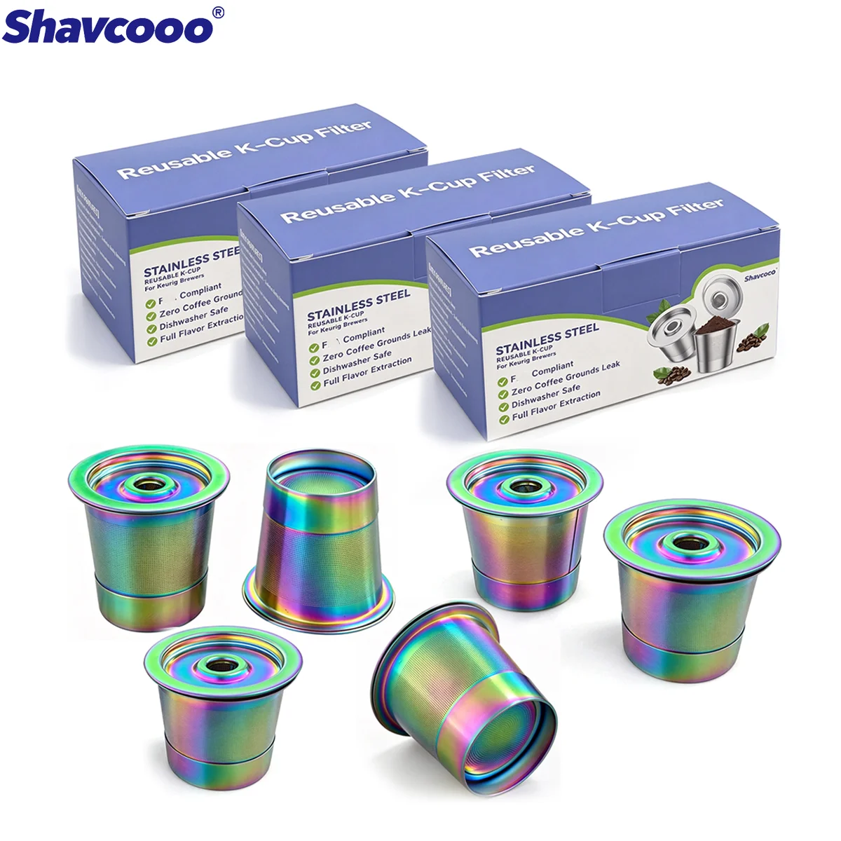 Wholesale Price Reusable Color Focus K Cups Coffee Pods Universal 304 Stainless Steel Permanent Filter Coffee Maker Accessories