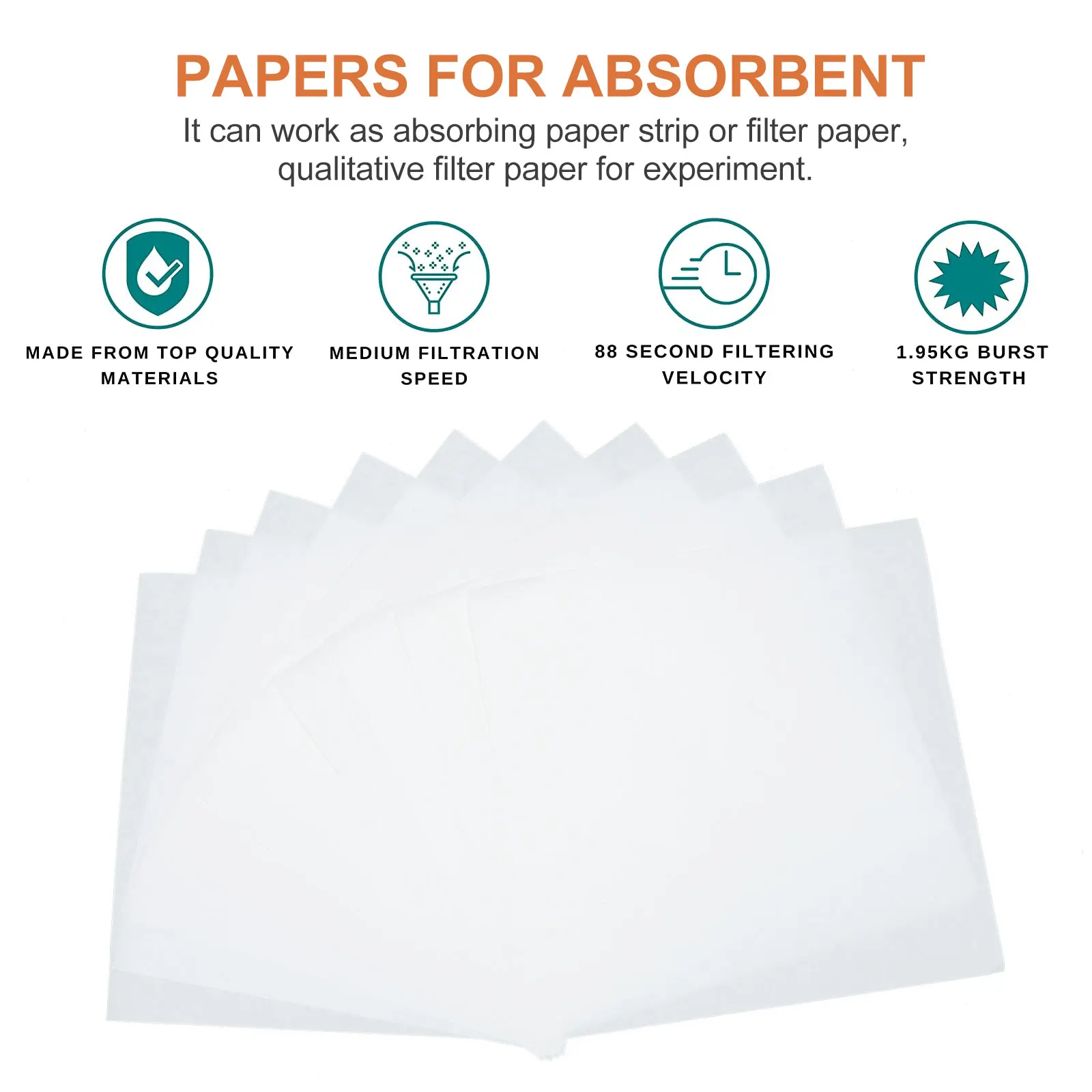 30 Sheets Paper Laboratory Strips Smoke Absorbing Paper Oil Absorbing Food Fried Papers Experiment Teaching Equipment
