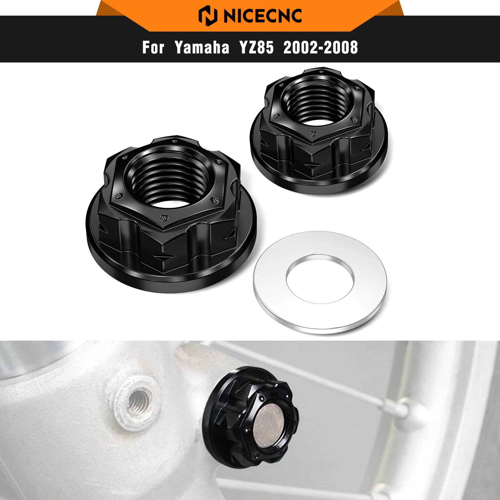 

NICECNC For Yamaha YZ85 YZ 85 2008 2007 2006 2005 2004 2003 2002 Motorcycle Aluminum Front Rear Axle Nut