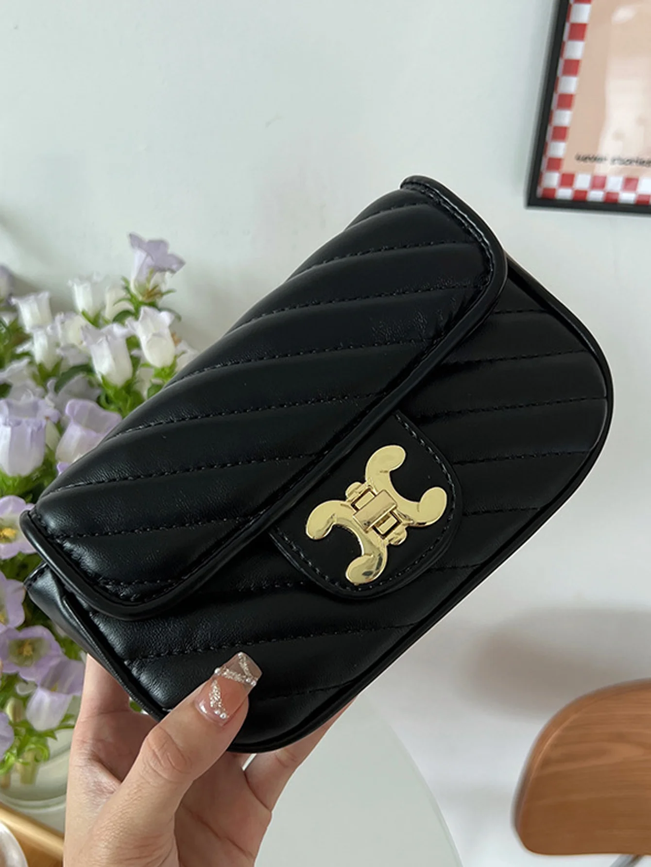 2024 New Green Field Xianling Grid Chain Single Shoulder Crossbody Bag for Women, High Quality and Versatile Bag for Women