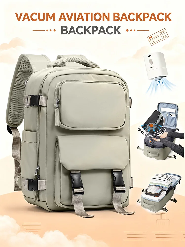 Vacuum Backpack，Ryanair Backpack 40x20x25 Cabin Bag, Hand Luggage Bag Easyjet Cabin Bag 45x36x20, Laptop Backpack for Women/Men
