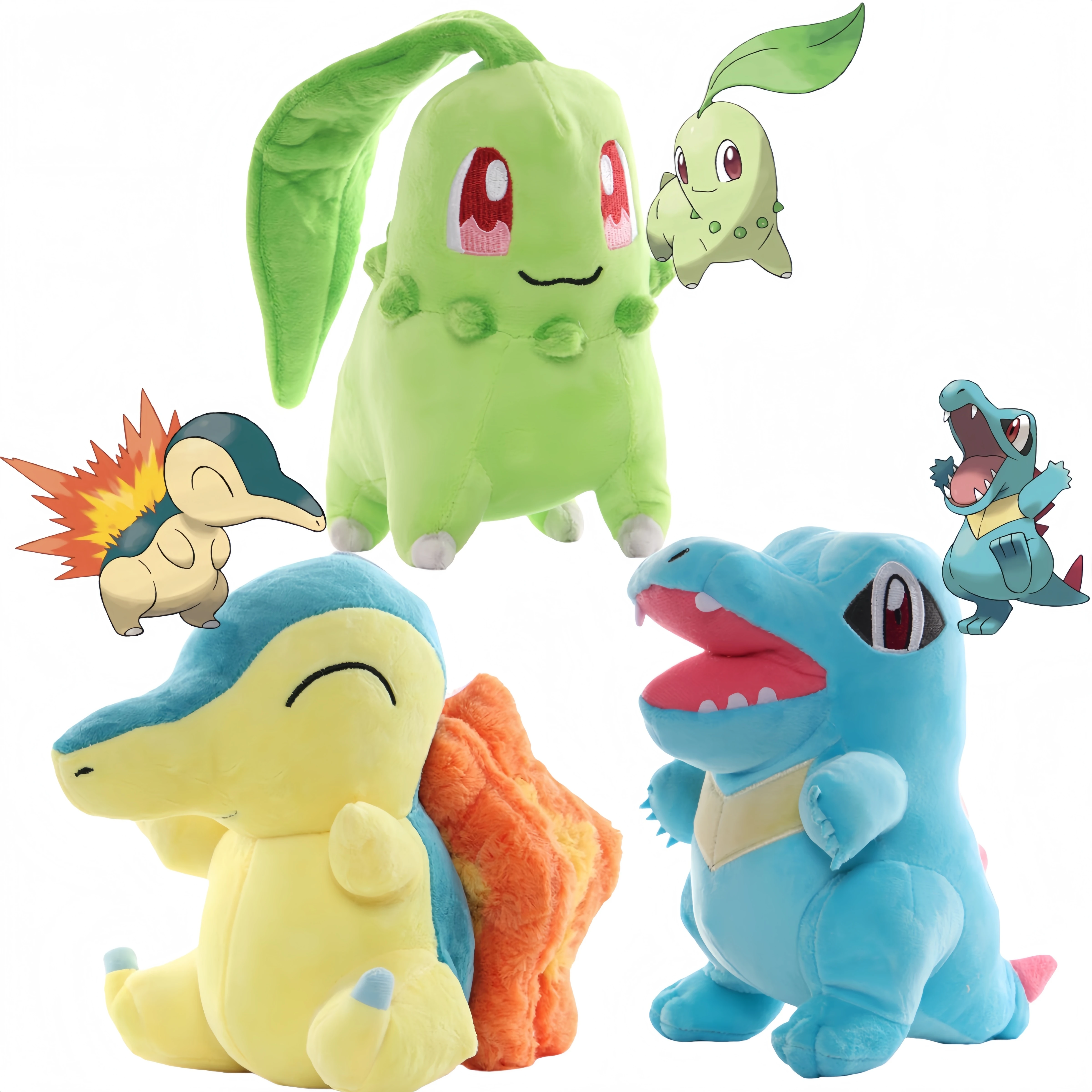 Pokemon Pikachu Chikorita Bulbasaur Peluche Charizard Blastoise Lapras Totodile Giocattolo Gengar Dragonite Spheal Cyndaquil Bambola di pezza