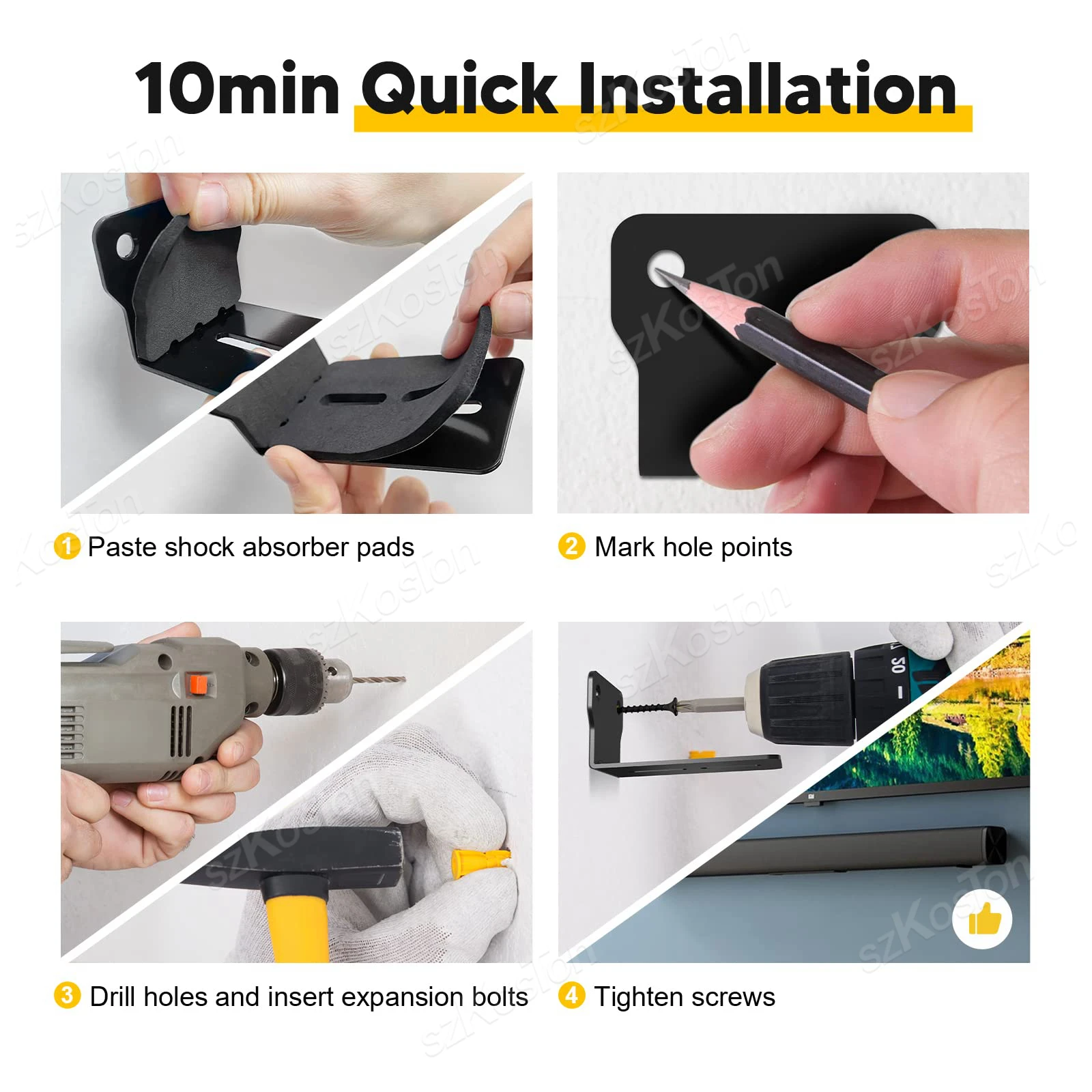 2 ชิ้น Soundbar Mount Wall วงเล็บภายใต้ทีวี Universal Sound bar Mounts ผู้ถือขาตั้งลําโพงสําหรับ Samsung Bose LG Sony JBL