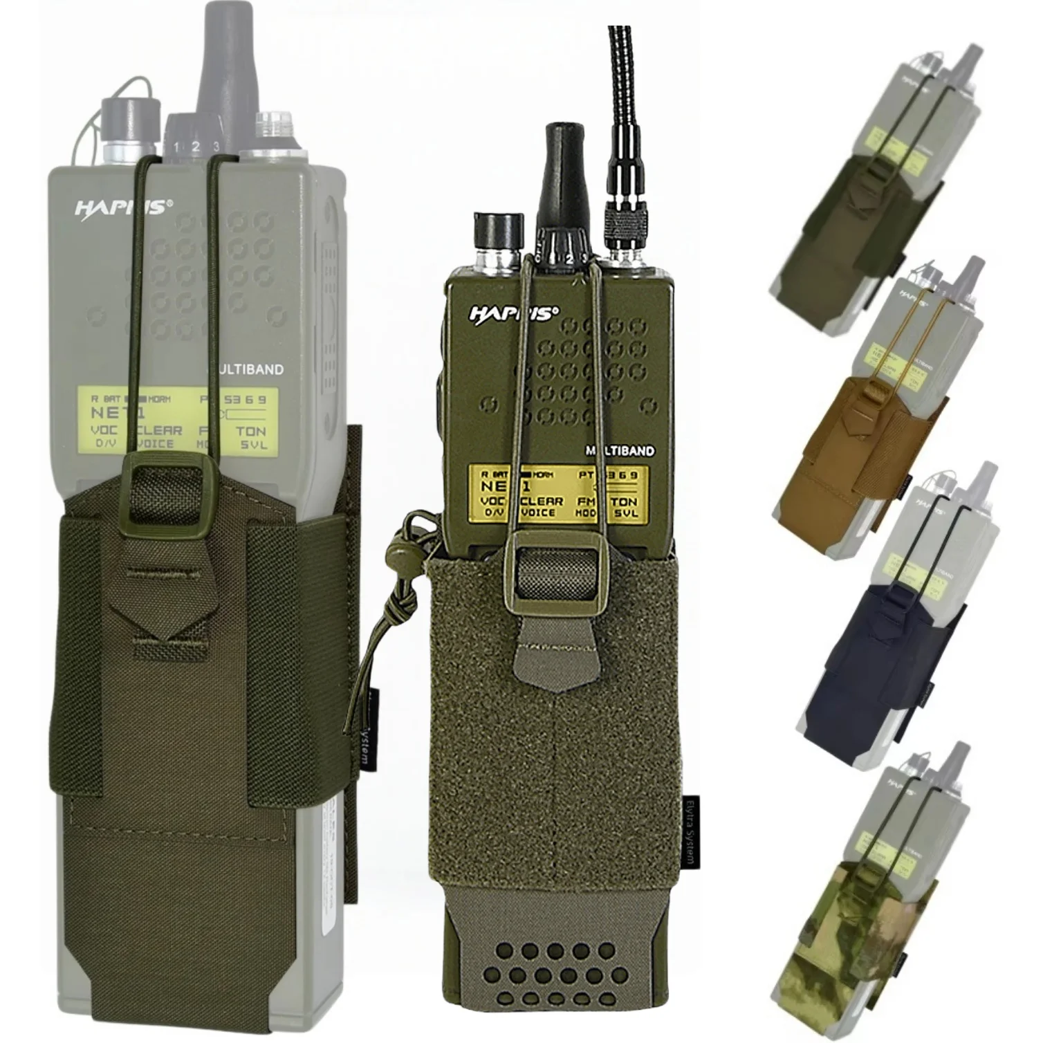 Tactical Adjustable Height Molle Compatible Storage Pouch for Large-Sized Radio Devices Molle Tool Pouch