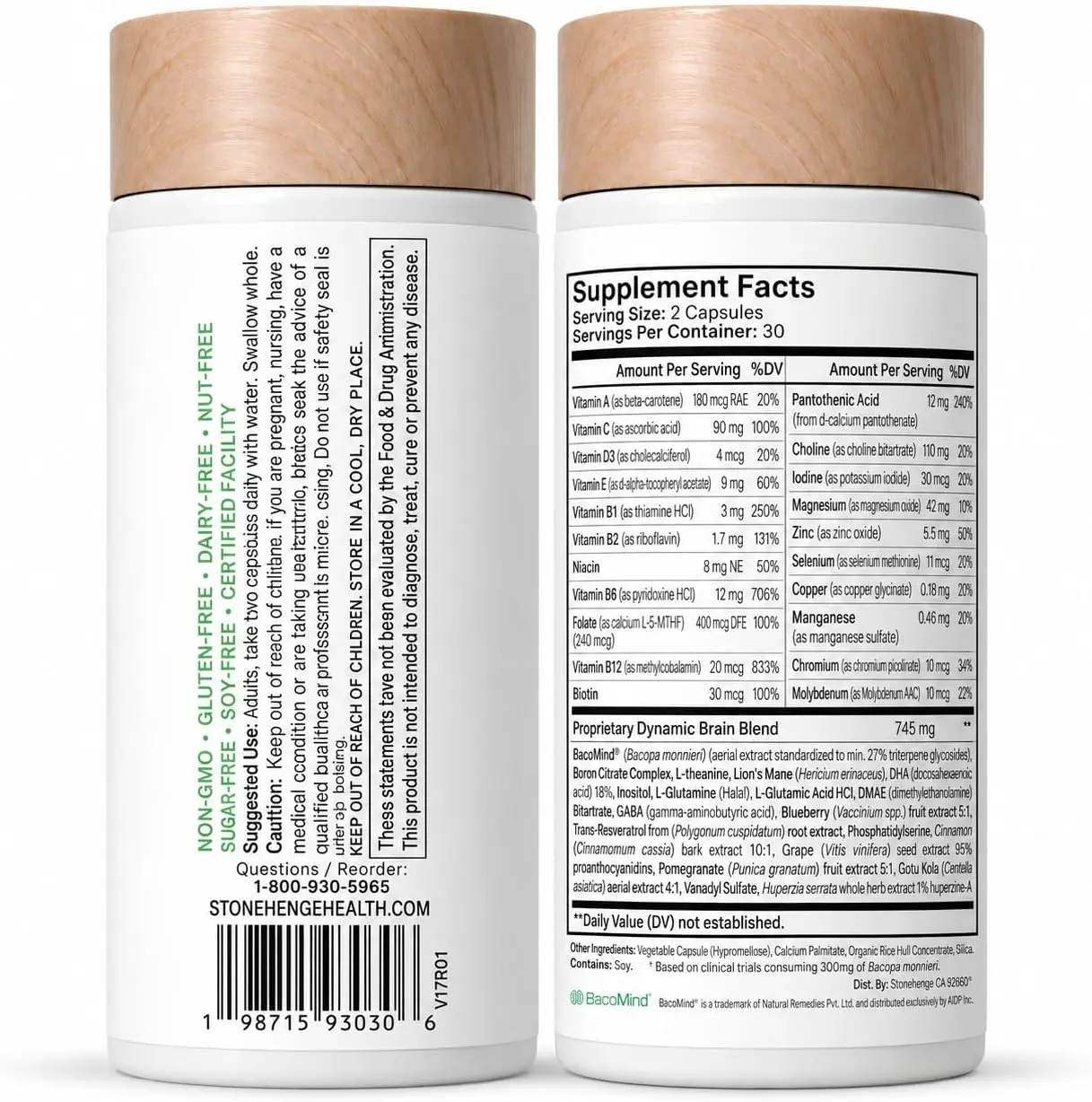 Stonehenge Health Dynamic Brain | Bacopa Supplement for Memory and Focus
