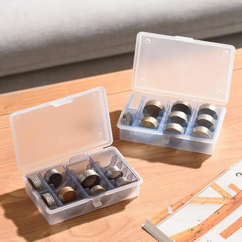 

Multifunctional Coin Storage Box With Random Blue Or Gray Inner Case For Collectible Coin Organization Home Office Accessory