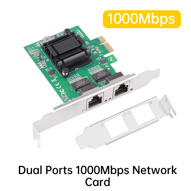 Tốc Độ 1Gbps Card Mạng PCI Express Gigabit Mạng 2 Cổng 1000Mbps PCI-E Card Ethernet RJ45 LAN Bộ Điều Khiển thẻ Cho Máy Tính