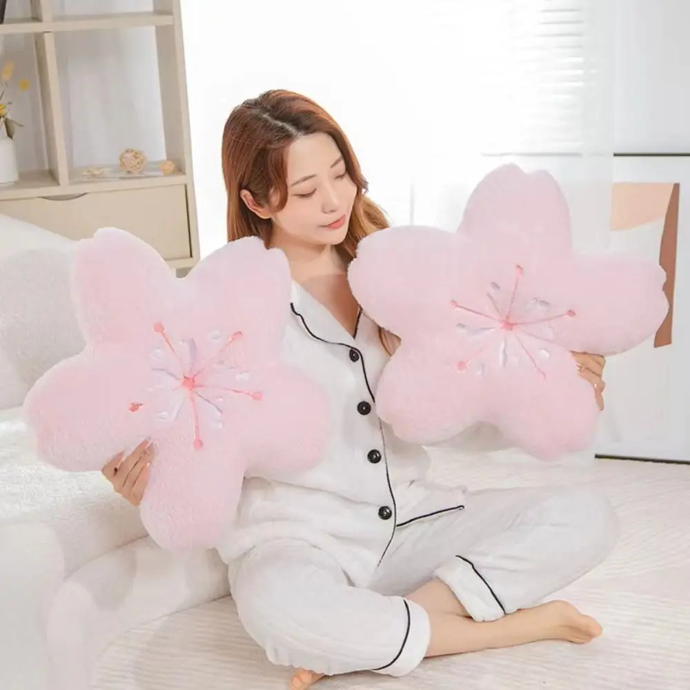 Kawaii 45cm Pillow Pink Cherry Blossom Floor Seat Cushion Soft Room Decor Pillow Living Room