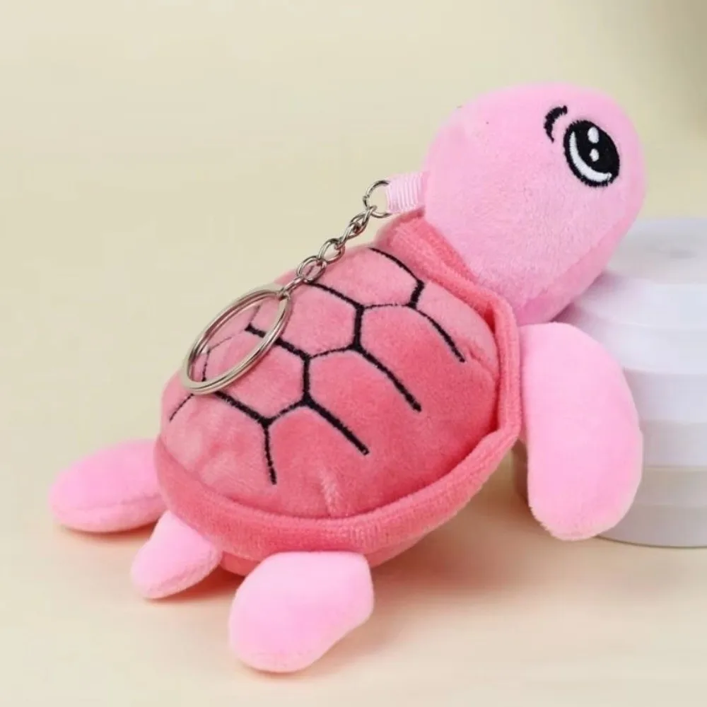 Cute 14cm Stuffed Turtle Keychain Soft Hanging Loop Plush Turtle Pendant Cartoon Turtle Key Ring