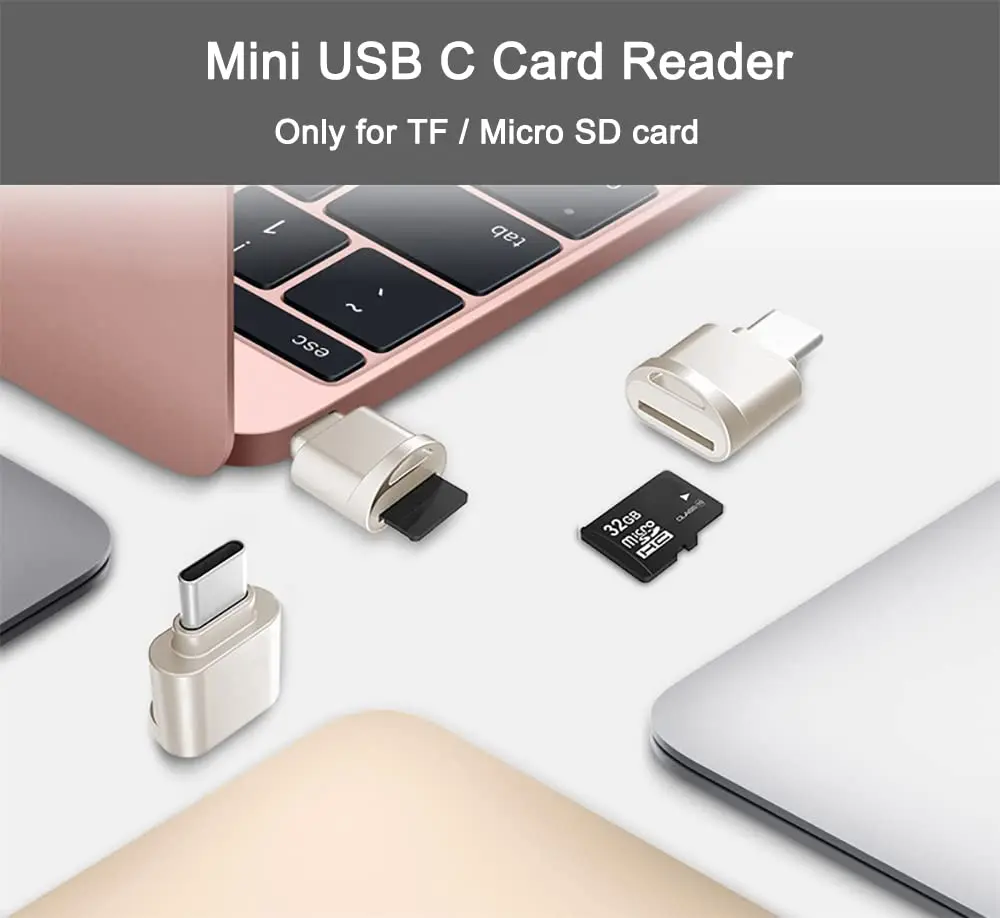 Micro SD Card Reader, USB C to SD Card Reader, TF Memory Card Reader OTG Adapter USB 3.0 Card Reader For Samsung Huawei Macbook