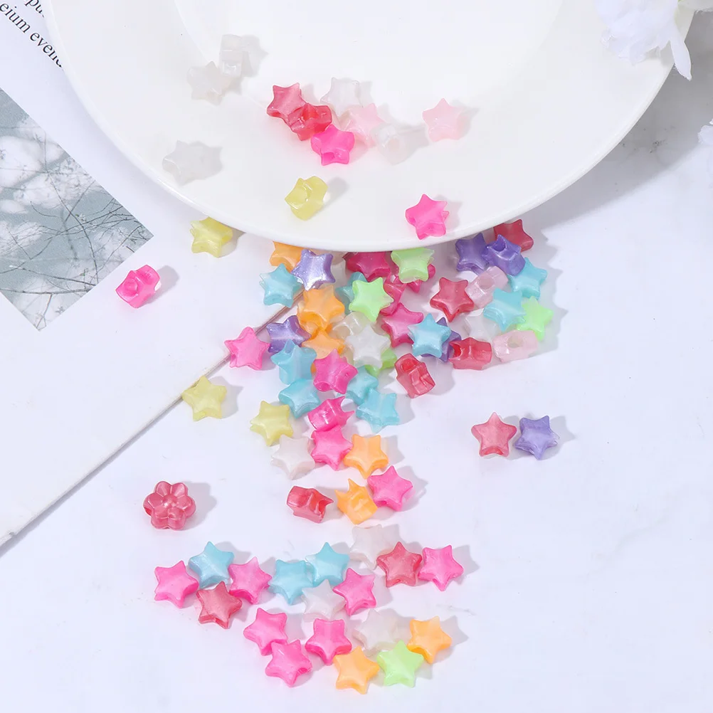

400 шт. DIY пластиковые бусины в форме звезды для изготовления ювелирных изделий, браслет, ожерелье, аксессуары, красочные свободные бусины, украшения