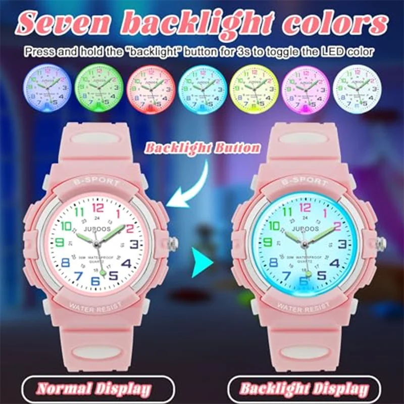 Socico Luminous Hands Boys Girls Fashion Camouflage Quartz Watches Children Kids Students Digital Cool Waterproof Clocks