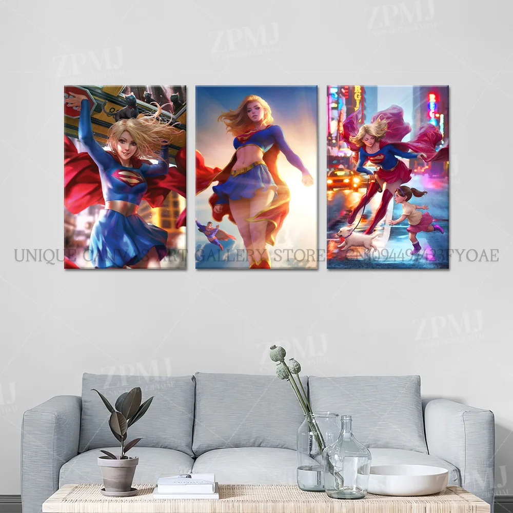 Justice League Superheld Supergirl Home Dekoration Leinwand Malerei Bild Wand Kunst Hd Drucke Wohnzimmer Rahmenlose Film Poster – Detail 2