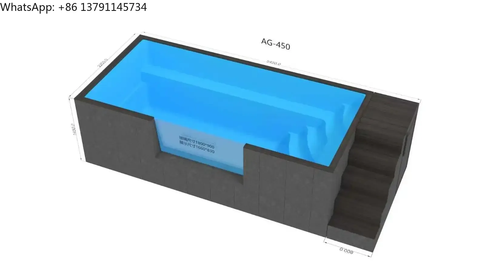 20ft Container Pool Acrylic Fiberglass Wood Spa Hot Diving Pool